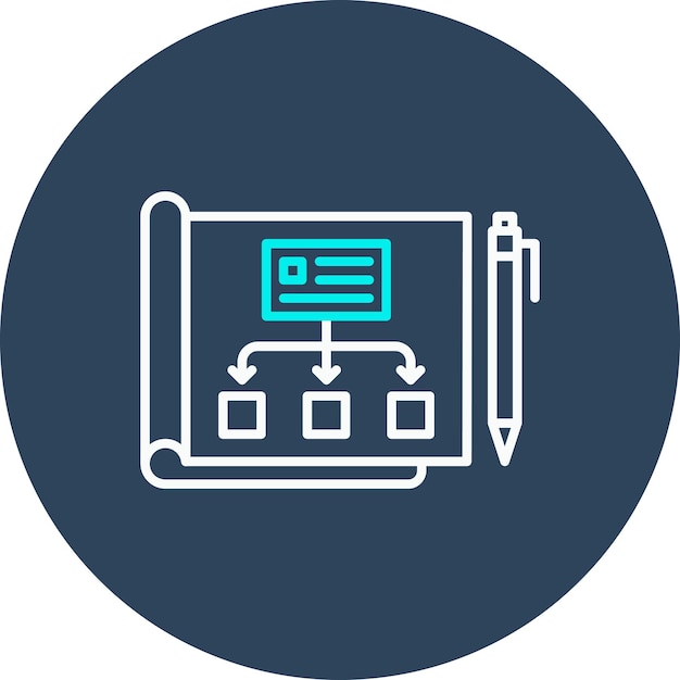 El icono del vector de planificación se puede utilizar para el conjunto de iconos de inicio de negocio