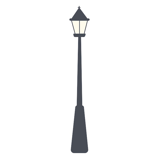 Icono de vector plano de alumbrado público