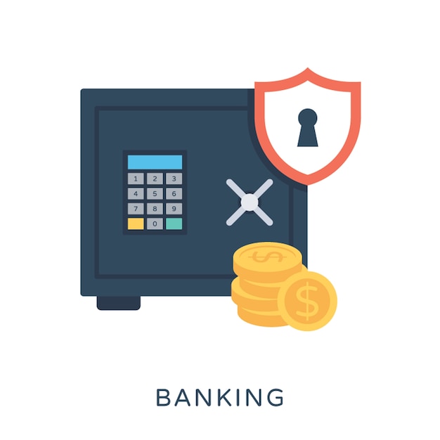 Icono de Vector plano de banca