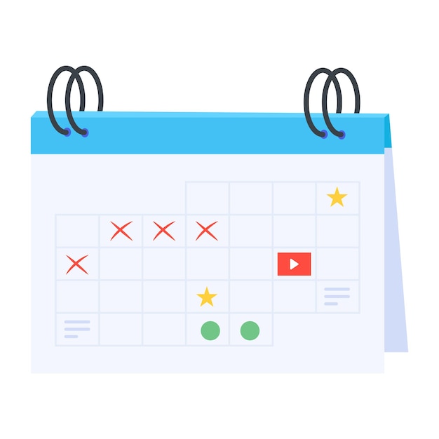 Icono de vector plano de un calendario