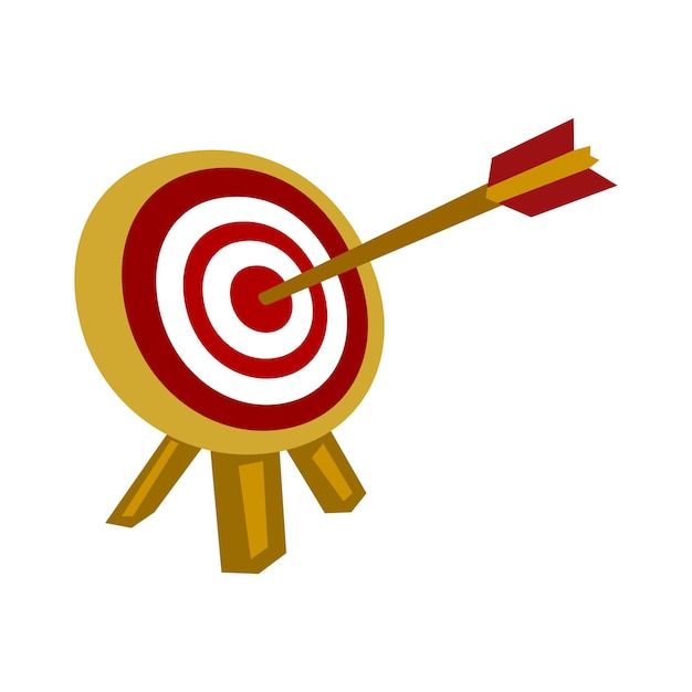 Icono de Vector plano de concepto de destino con ilustración de Vector de diseño