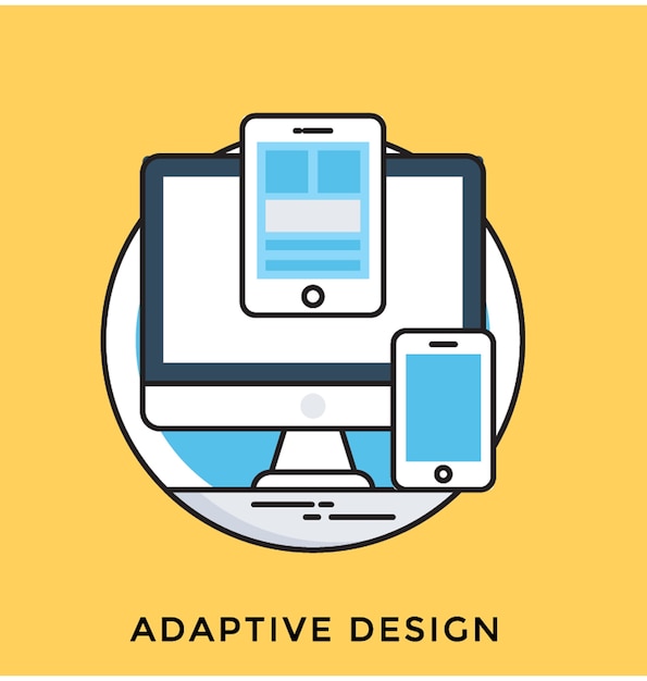 Icono de vector plano de diseño adaptativo