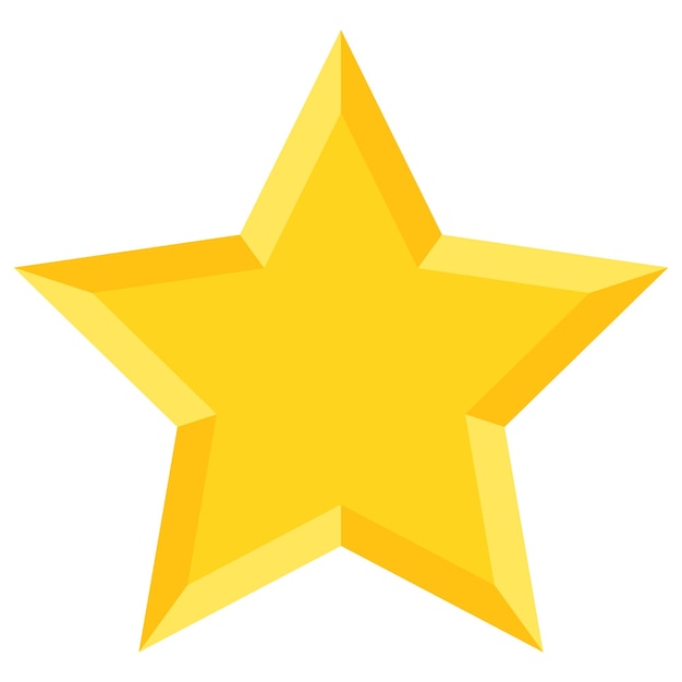 Icono de vector plano de estrella amarilla aislado sobre fondo blanco