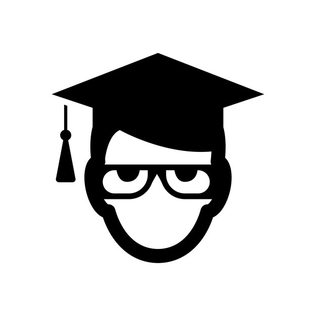 Icono de vector plano de estudiante graduado