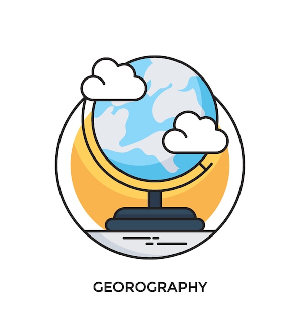 Icono de vector plano de geografía