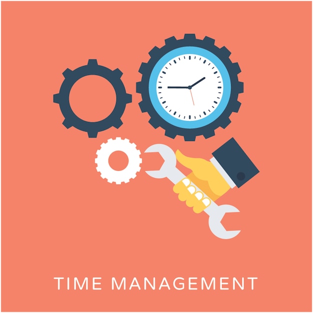 Icono de Vector plano de gestión de tiempo