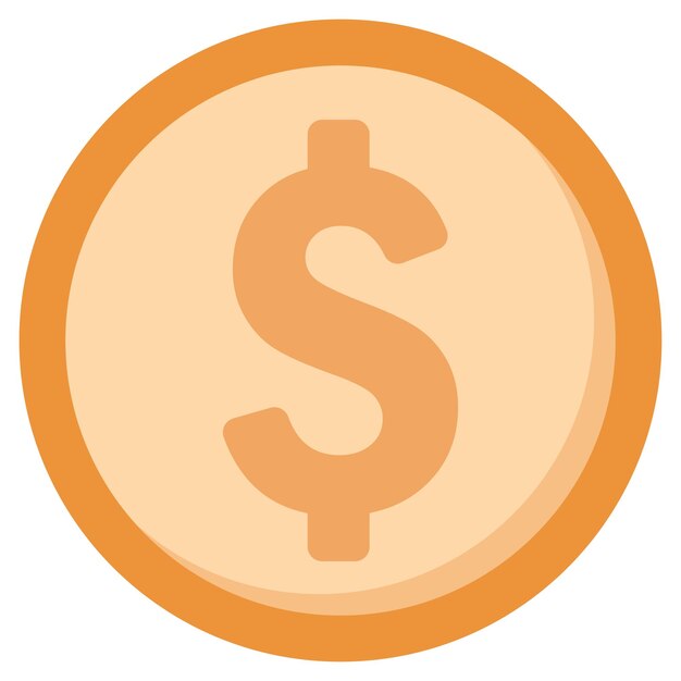 Ícono de vector plano de moneda aislado sobre fondo blanco