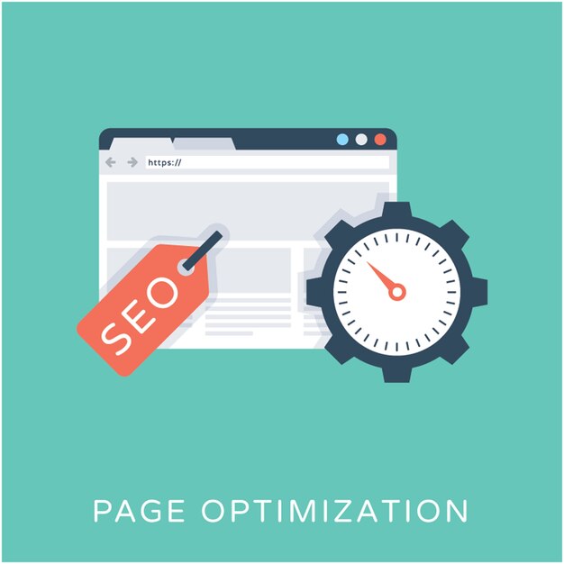 Icono de Vector plano de optimización de página