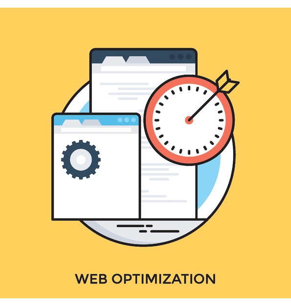 Icono de Vector plano de optimización web