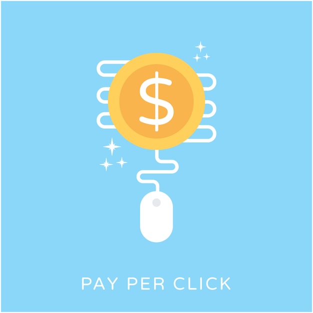 Icono de Vector plano de PPC