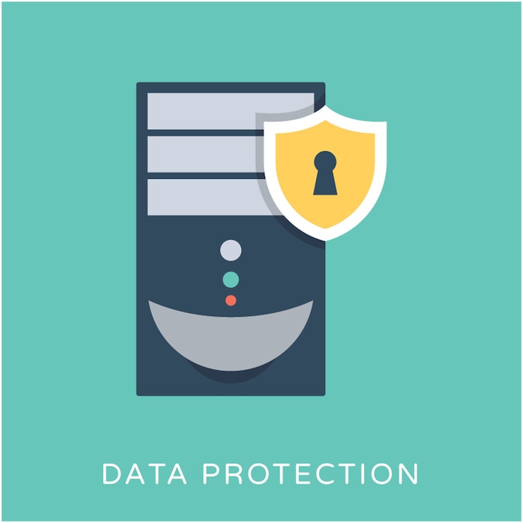 Vector icono de vector plano de protección de datos