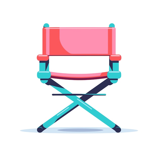 Icono de vector plano una silla rosa y azul moderna con un elegante marco azul