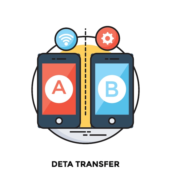 Icono de vector plano de transferencia de datos