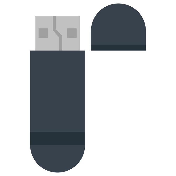 Vector ícono de vector plano usb flashdisk de memoria aislado en fondo blanco