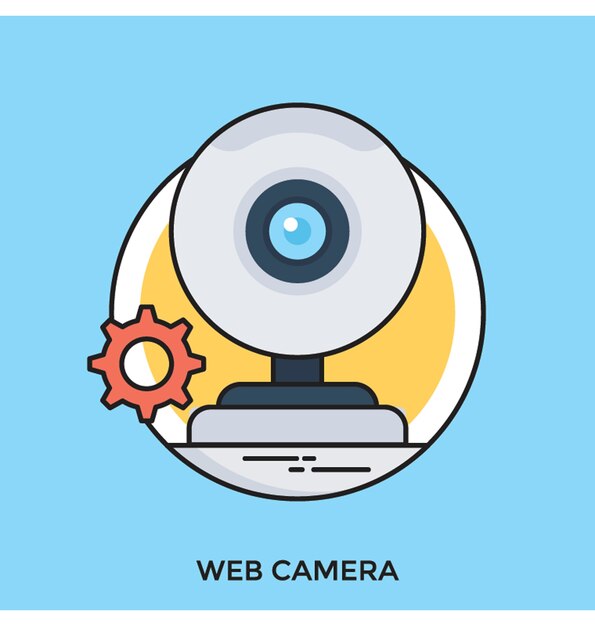 Icono de vector plano webcam