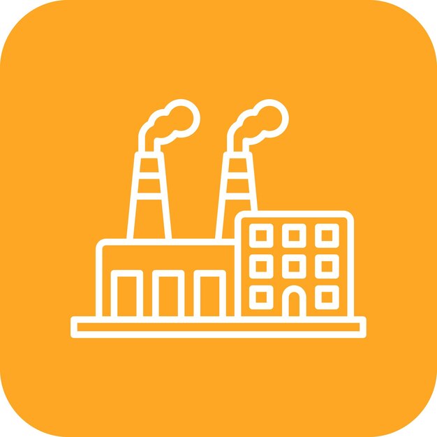 El icono del vector de la planta de energía se puede utilizar para el conjunto de iconos de la industria de la gasolina