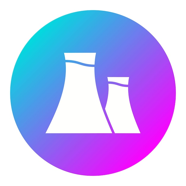 El icono del vector de la planta nuclear se puede utilizar para el conjunto de iconos de energía sostenible