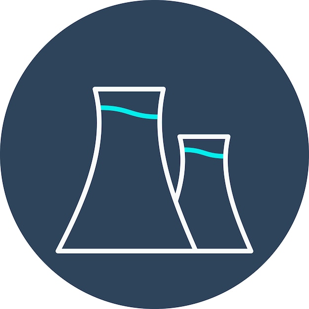 El icono del vector de la planta nuclear se puede utilizar para el conjunto de iconos de energía sostenible