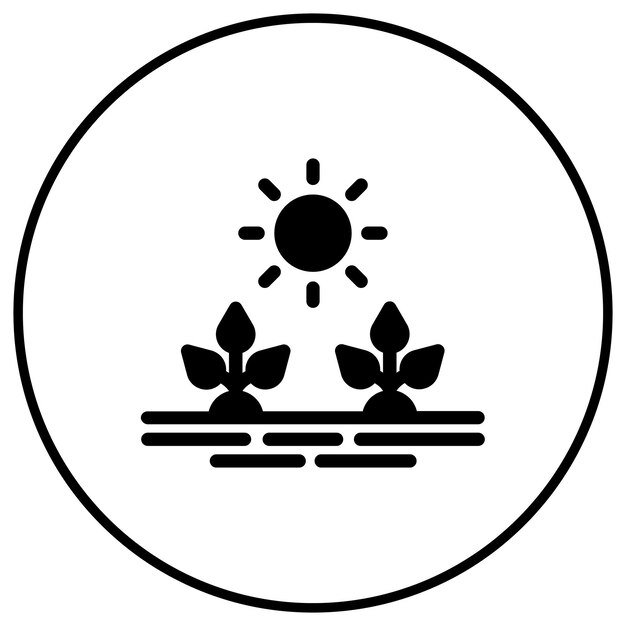El icono del vector de plantación se puede utilizar para el conjunto de iconos de agricultura