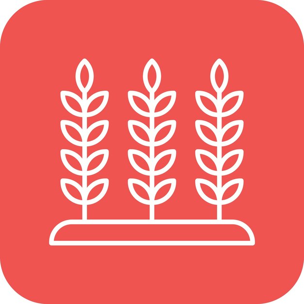 El icono del vector de la plantación de trigo se puede utilizar para el conjunto de iconos de la aldea