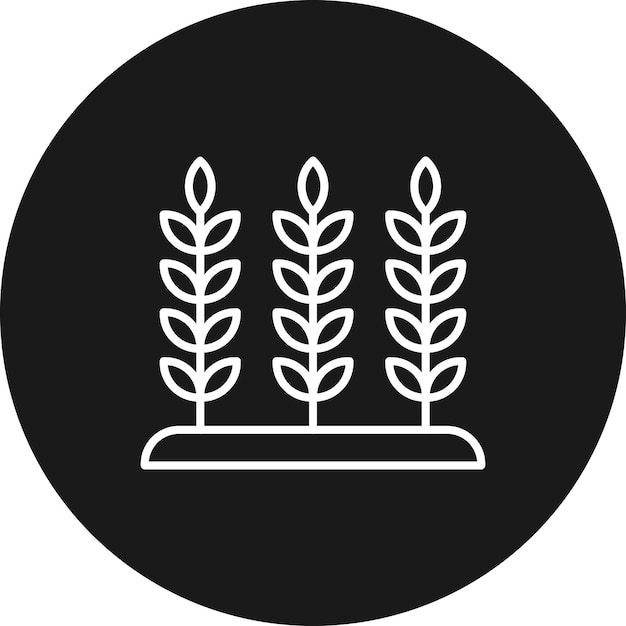 El icono del vector de la plantación de trigo se puede utilizar para el conjunto de iconos de la aldea