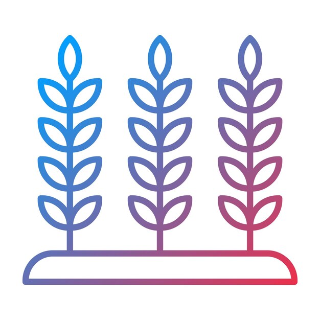 El icono del vector de la plantación de trigo se puede utilizar para el conjunto de iconos de la aldea