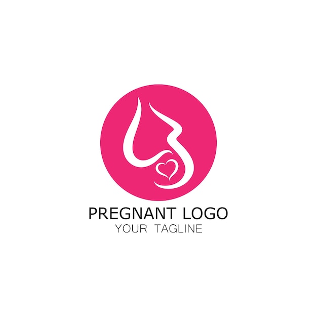 Icono de vector de plantilla embarazada