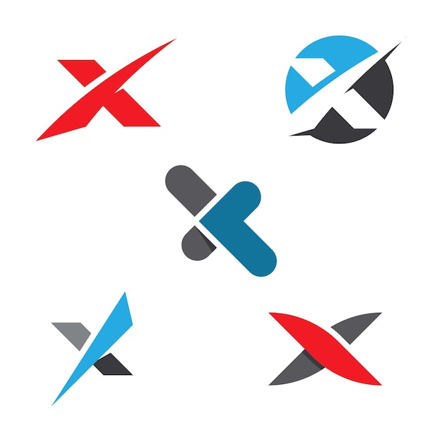 Icono del vector de la plantilla de la letra X del logotipo