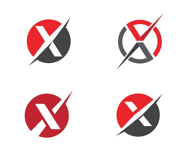 Icono del vector de la plantilla de la letra X del logotipo