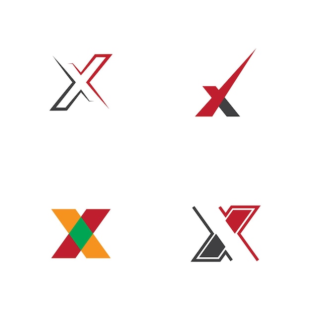 Icono del vector de la plantilla de la letra X del logotipo