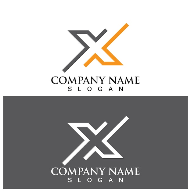 Icono del vector de la plantilla de la letra X del logotipo