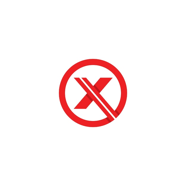 Icono del vector de la plantilla de la letra X del logotipo