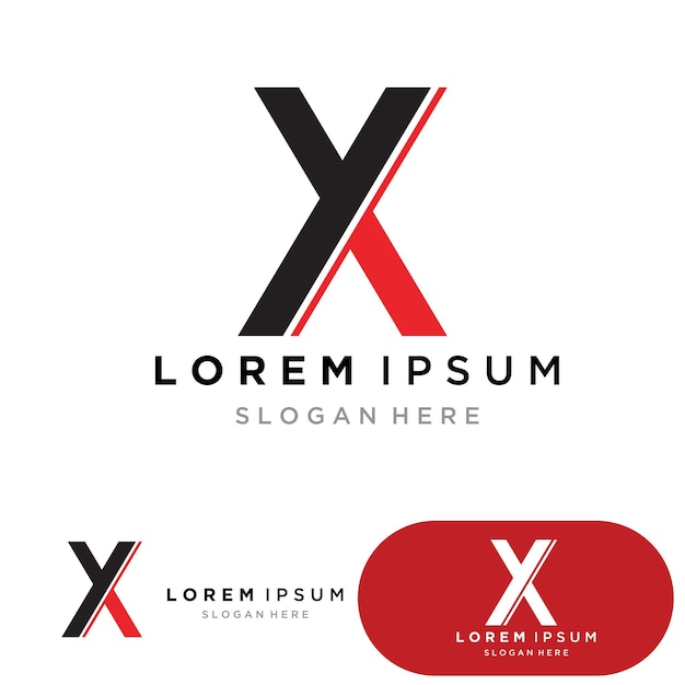 Icono del vector de la plantilla de la letra X del logotipo