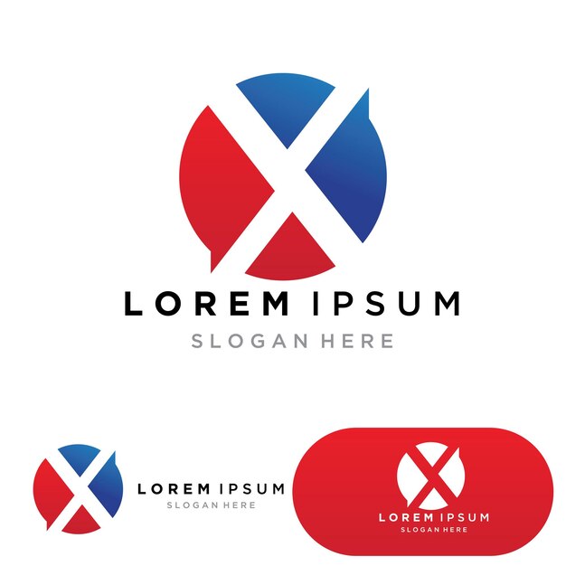 Icono del vector de la plantilla de la letra X del logotipo