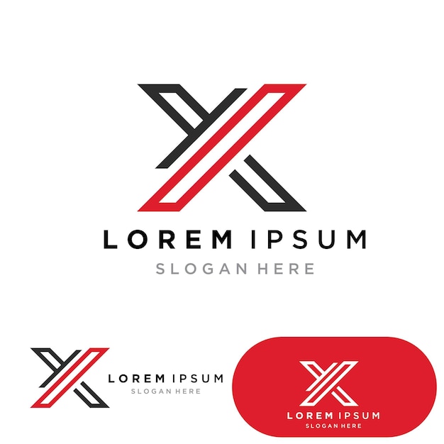 Icono del vector de la plantilla de la letra X del logotipo