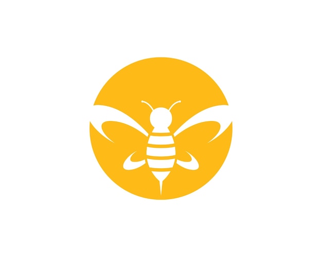 Icono de vector de plantilla de logotipo de abeja