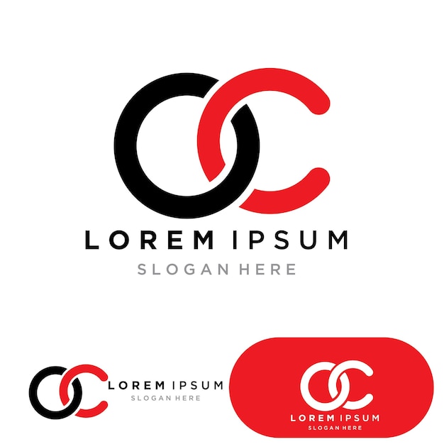 Icono de vector de plantilla de logotipo de anillo circular OC