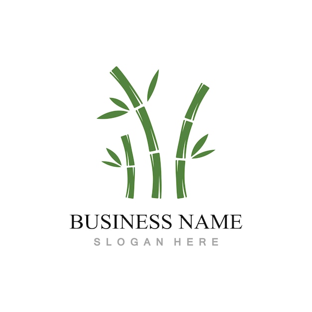 Icono de vector de plantilla de logotipo de bambú