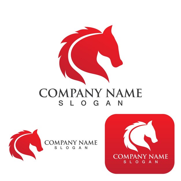 Icono de Vector de plantilla de logotipo de caballo