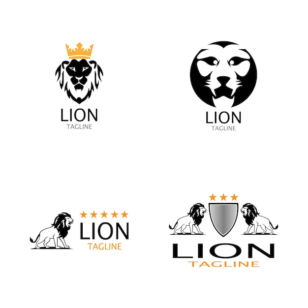 Icono de vector de plantilla de logotipo de cabeza de león