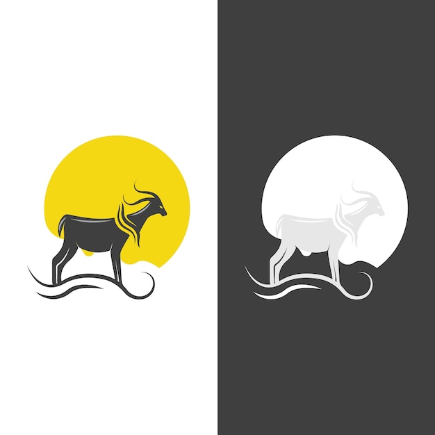 Icono de vector de plantilla de logotipo de cabra