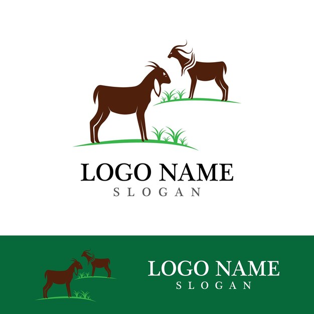 Icono de vector de plantilla de logotipo de cabra