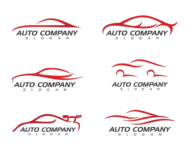 Icono de vector de plantilla de logotipo de coche de velocidad auto