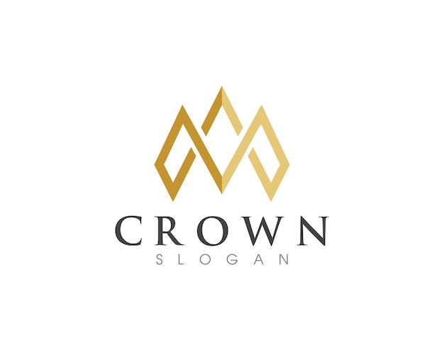 Icono de vector de plantilla de logotipo de corona