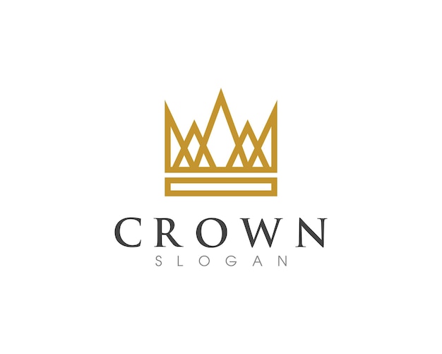 Icono de vector de plantilla de logotipo de corona