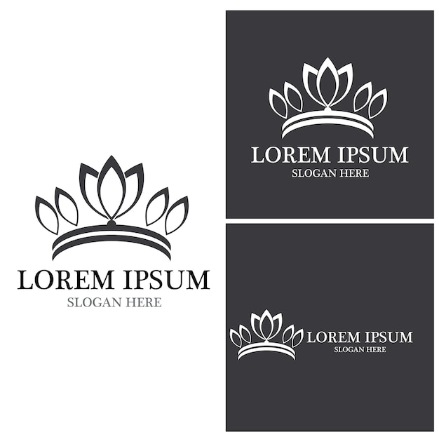 Icono de vector de plantilla de logotipo de corona