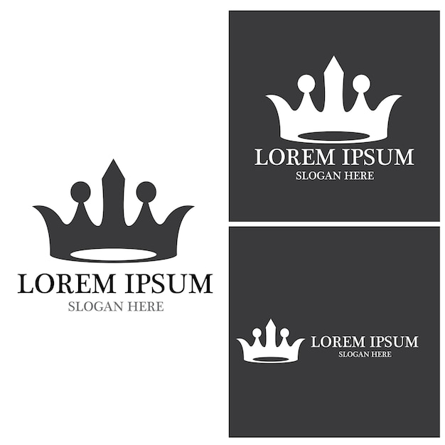 Icono de vector de plantilla de logotipo de corona