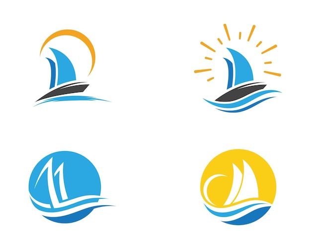 Icono de vector de plantilla de logotipo de crucero