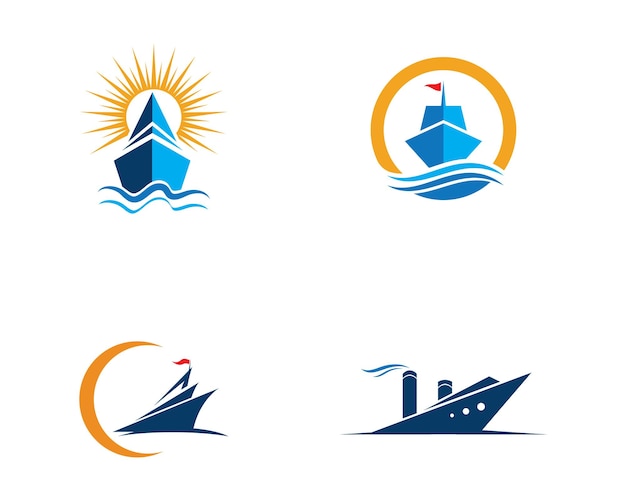Icono de vector de plantilla de logotipo de crucero