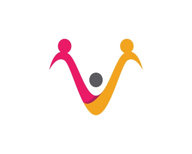 Icono de vector de plantilla de logotipo de cuidado comunitario x9